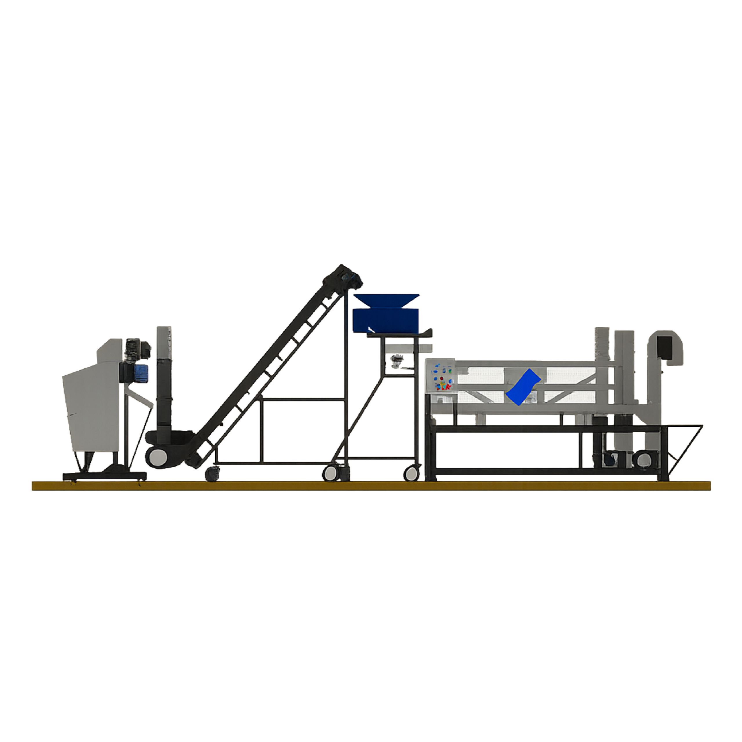 - Industrial automated walnut processing line with a capacity of up to 400 kg/h